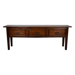 Large Antique French Rustic Farmhouse Fruitwood & Oak Side Table