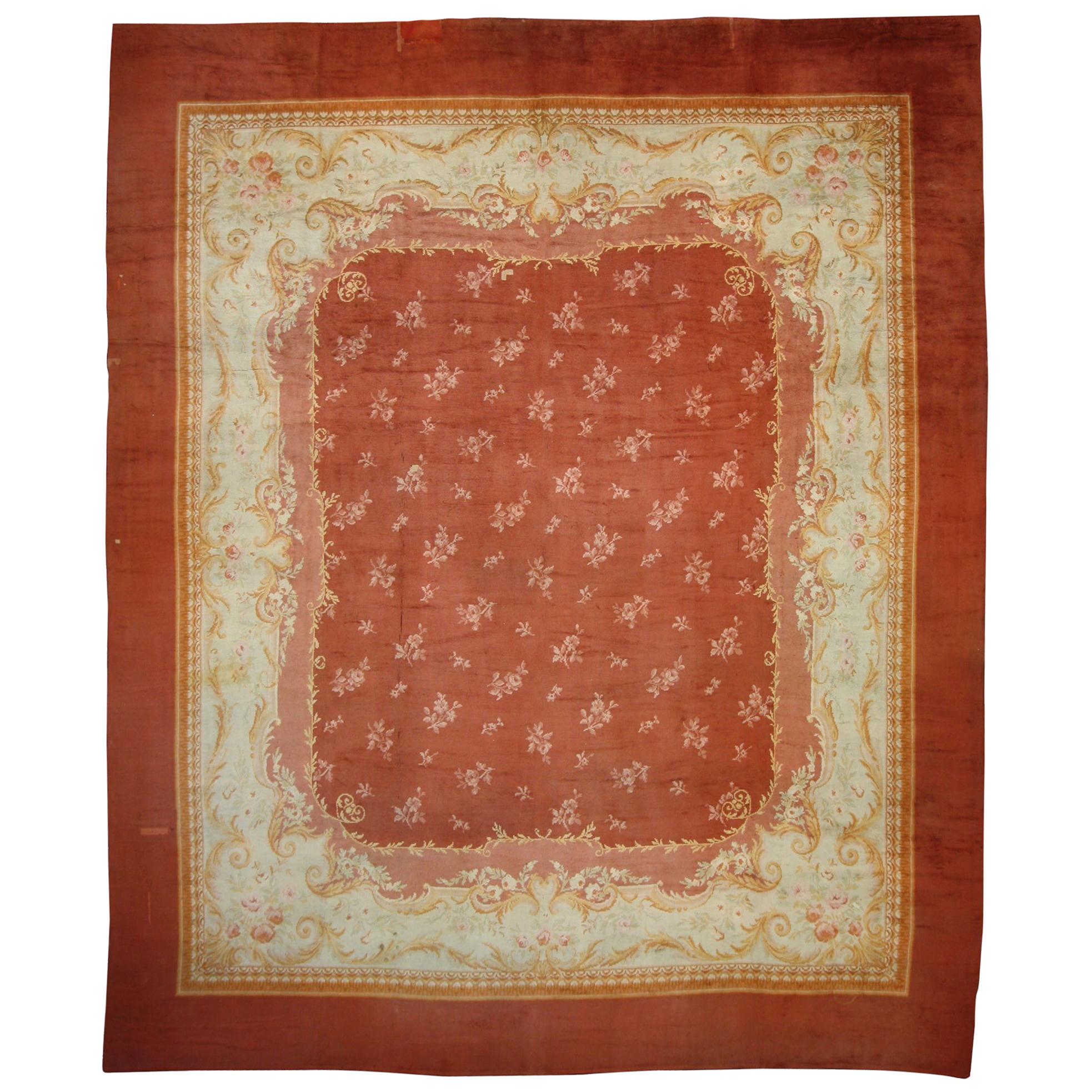 Oversized Antique French Savonnerie Rug For Sale