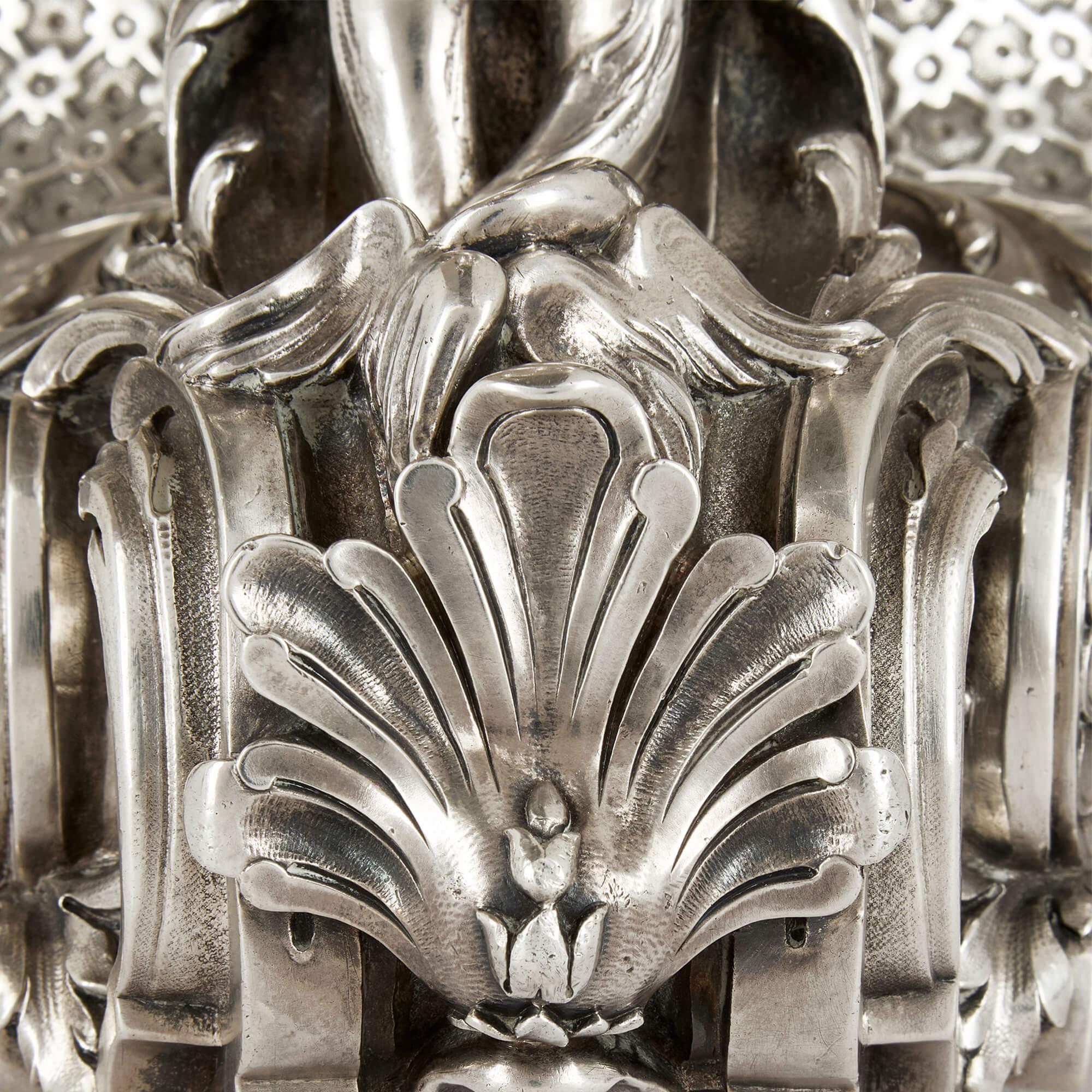 Large Antique French Silver Centrepiece Jardiniere Vase Mythology Émile Sanner For Sale 4