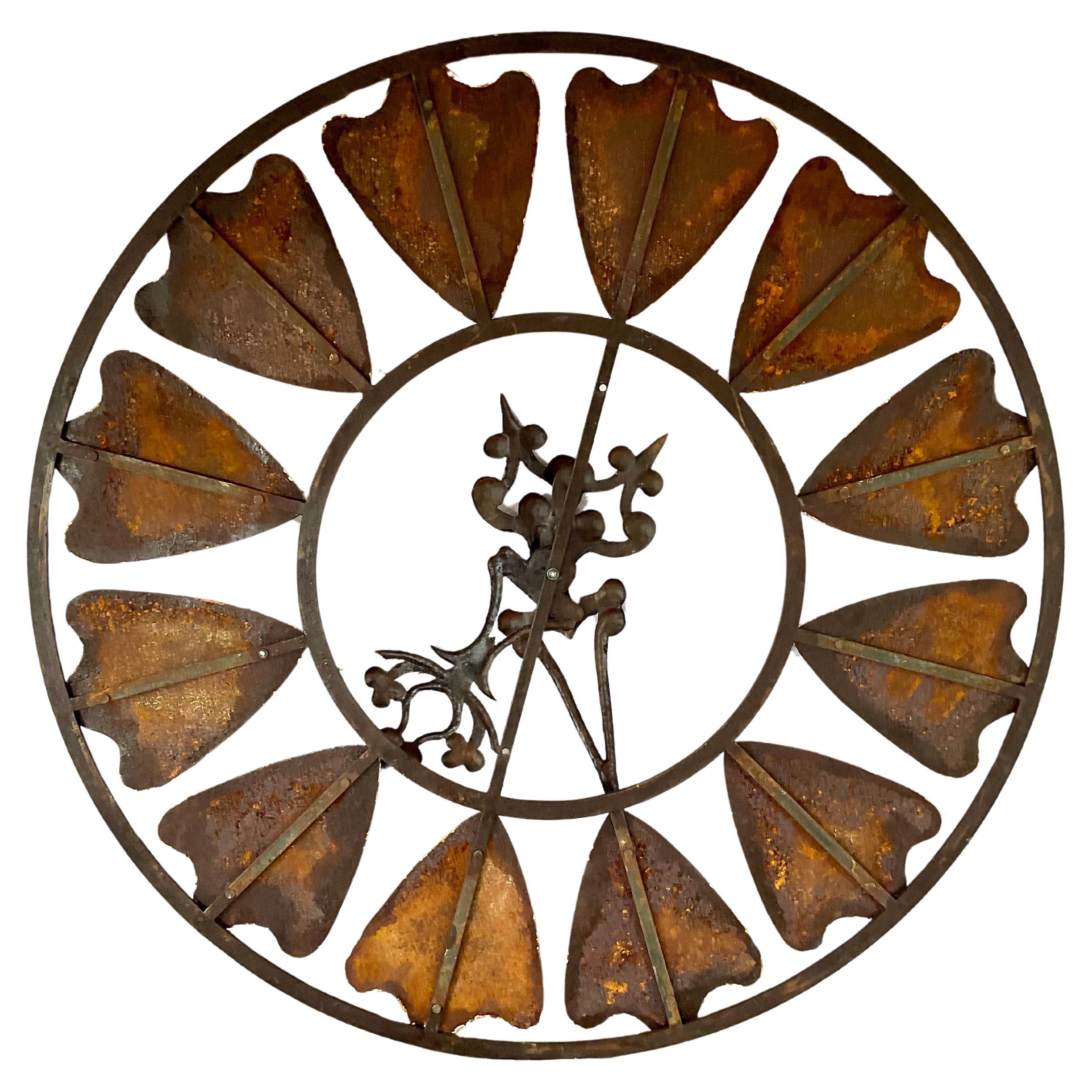 Wrought Iron Large Antique French Tower Clock Face For Sale
