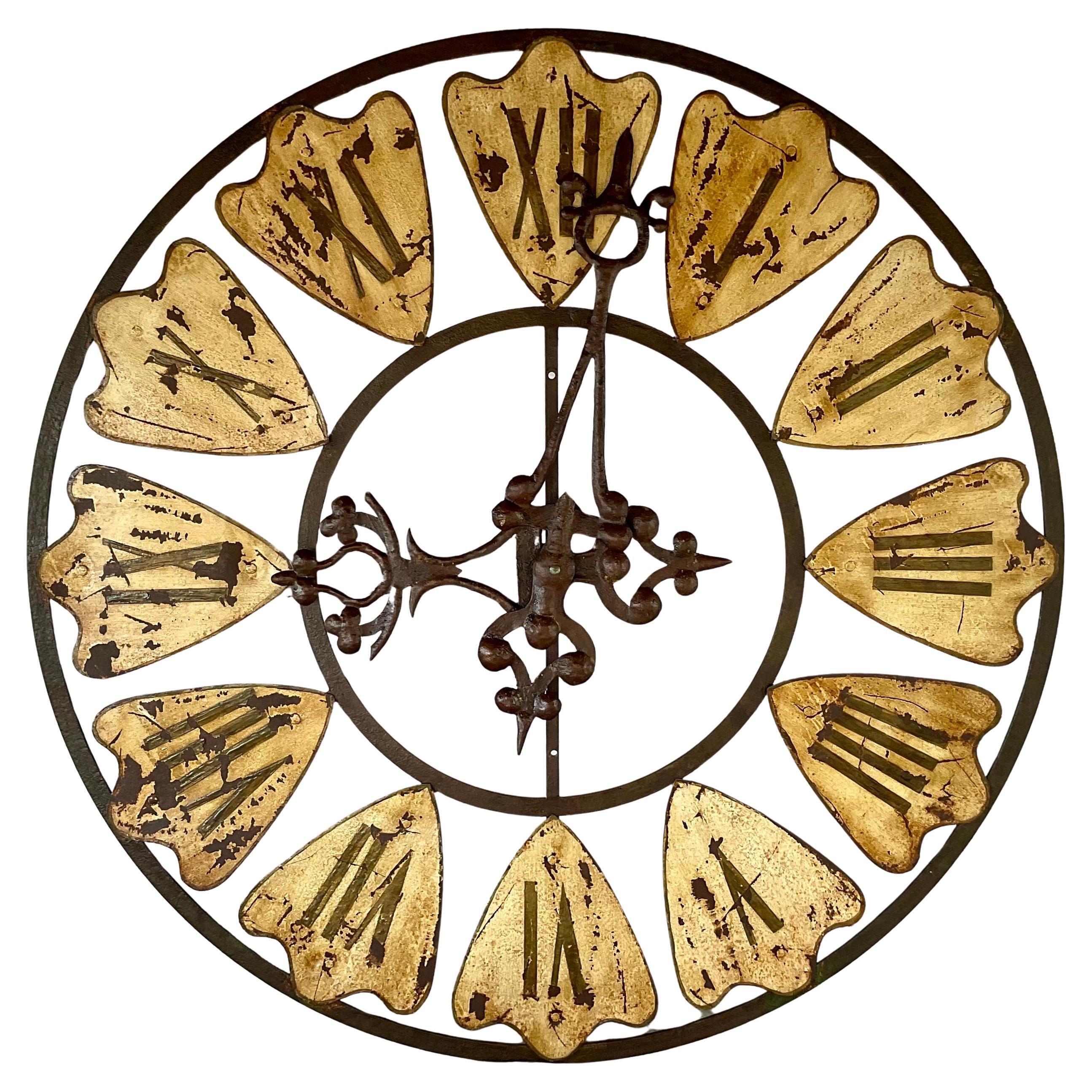 Large Antique French Tower Clock Face For Sale