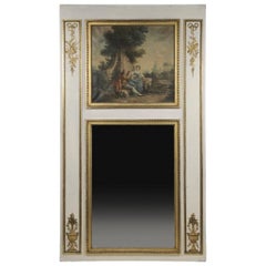 Large Antique French Trumeau Mirror, circa 1910