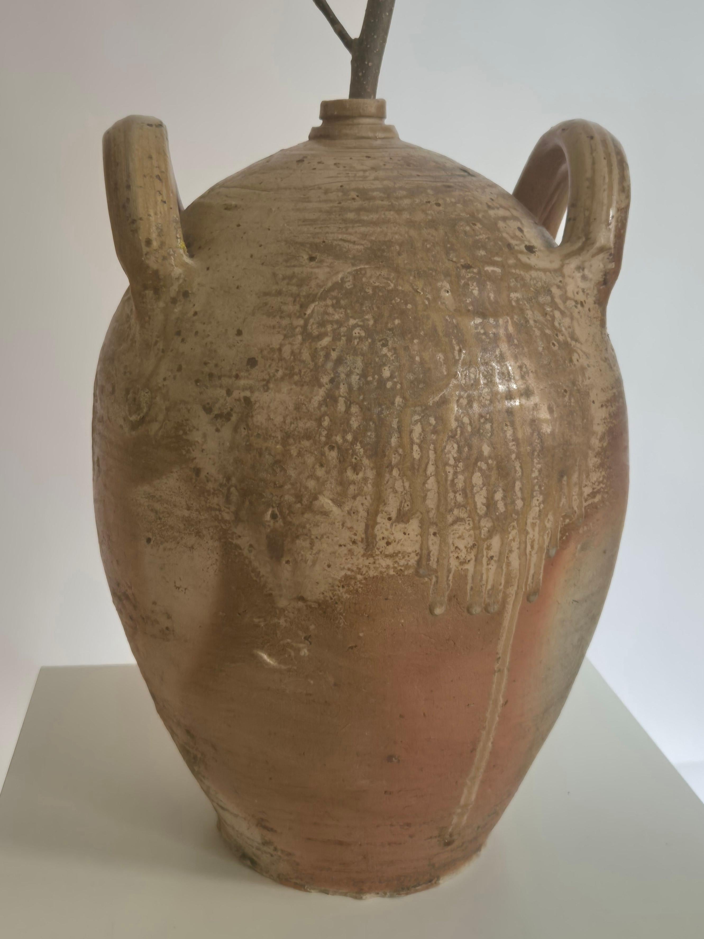 French Large antique french urn, beautiful rustic patina. For Sale