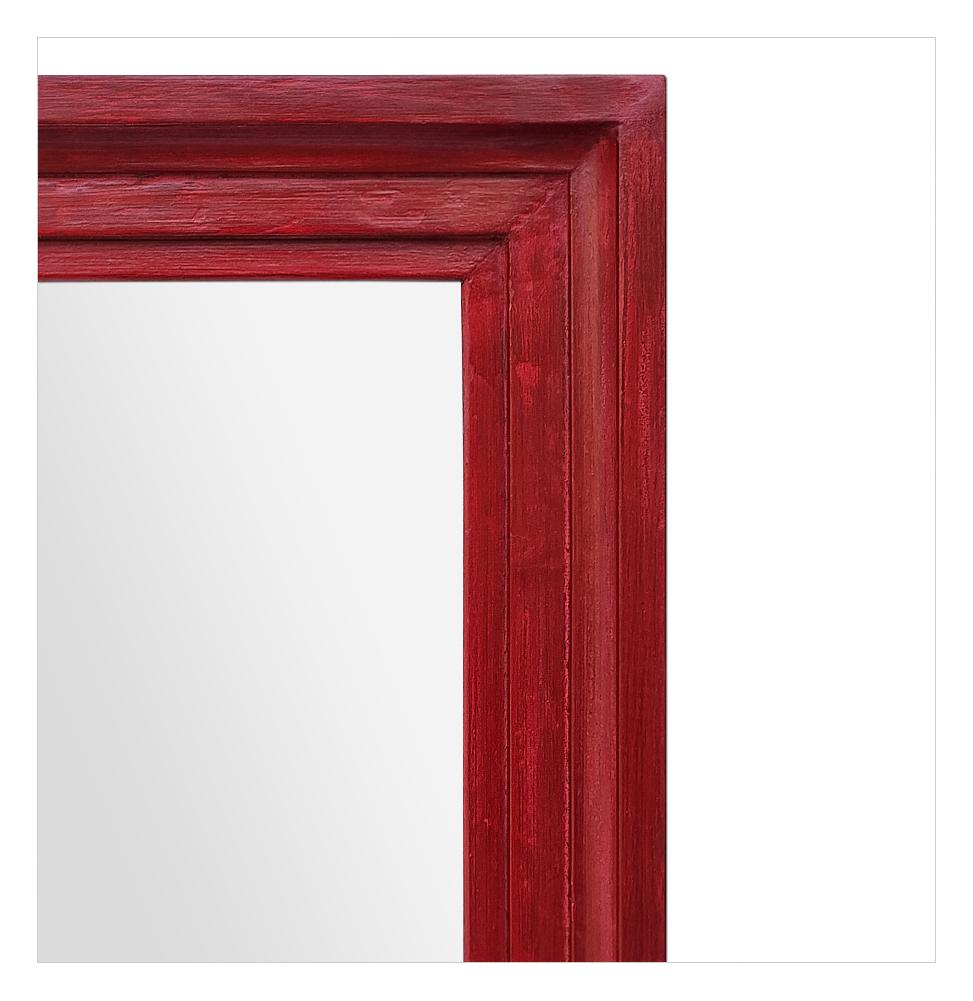 Large Antique French Wall Mirror In Purple-Red Colors From The 50s In Good Condition For Sale In Paris, FR