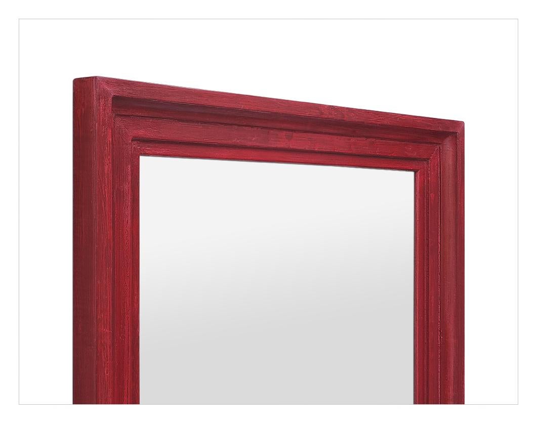 Fir Large Antique French Wall Mirror In Purple-Red Colors From The 50s For Sale