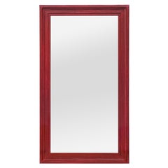 Large Antique French Wall Mirror In Purple-Red Colors From The 50s
