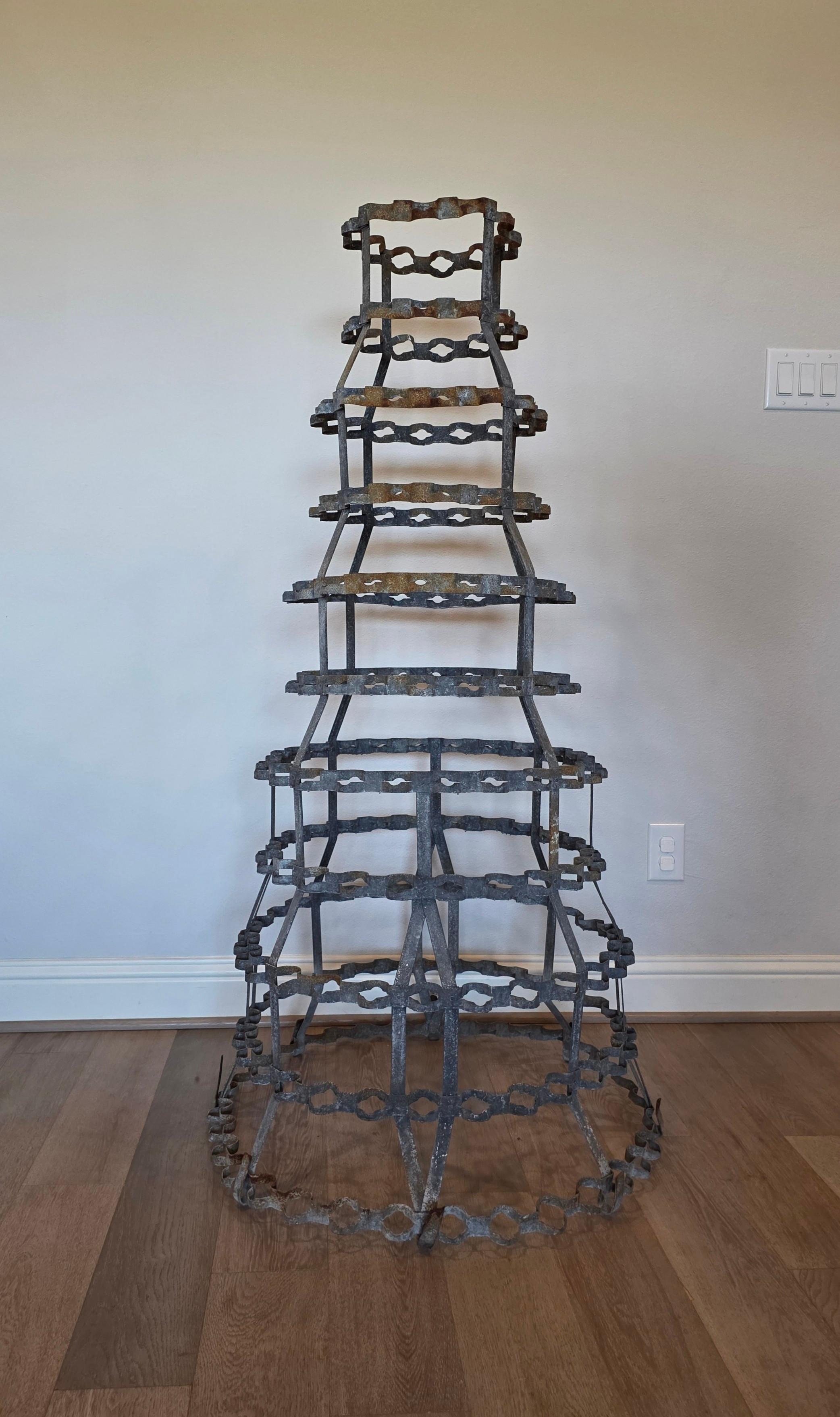 Large Antique French Wine Rack Bottle Drying Tree Sculptural Display For Sale 4