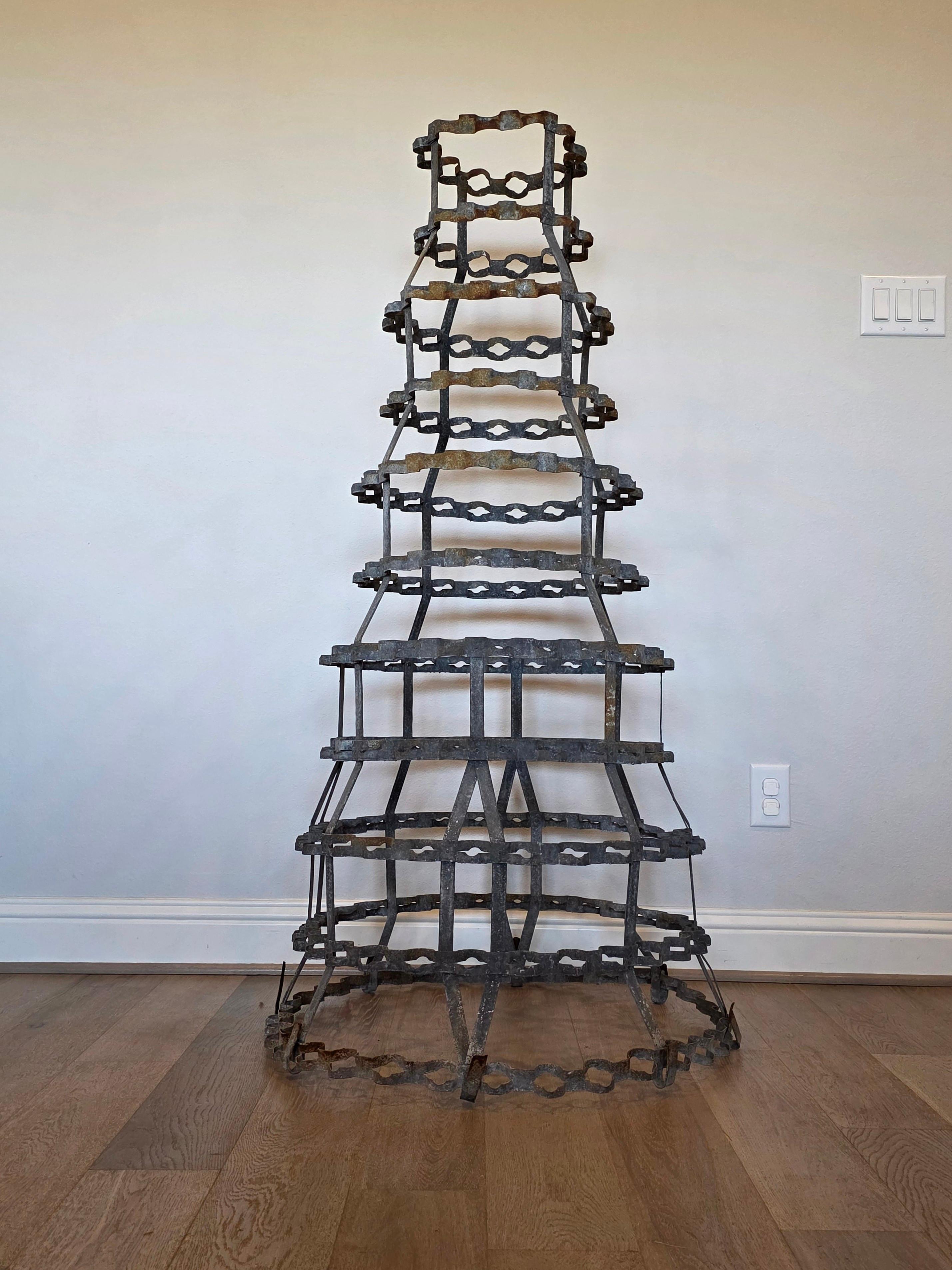 Large Antique French Wine Rack Bottle Drying Tree Sculptural Display For Sale 5