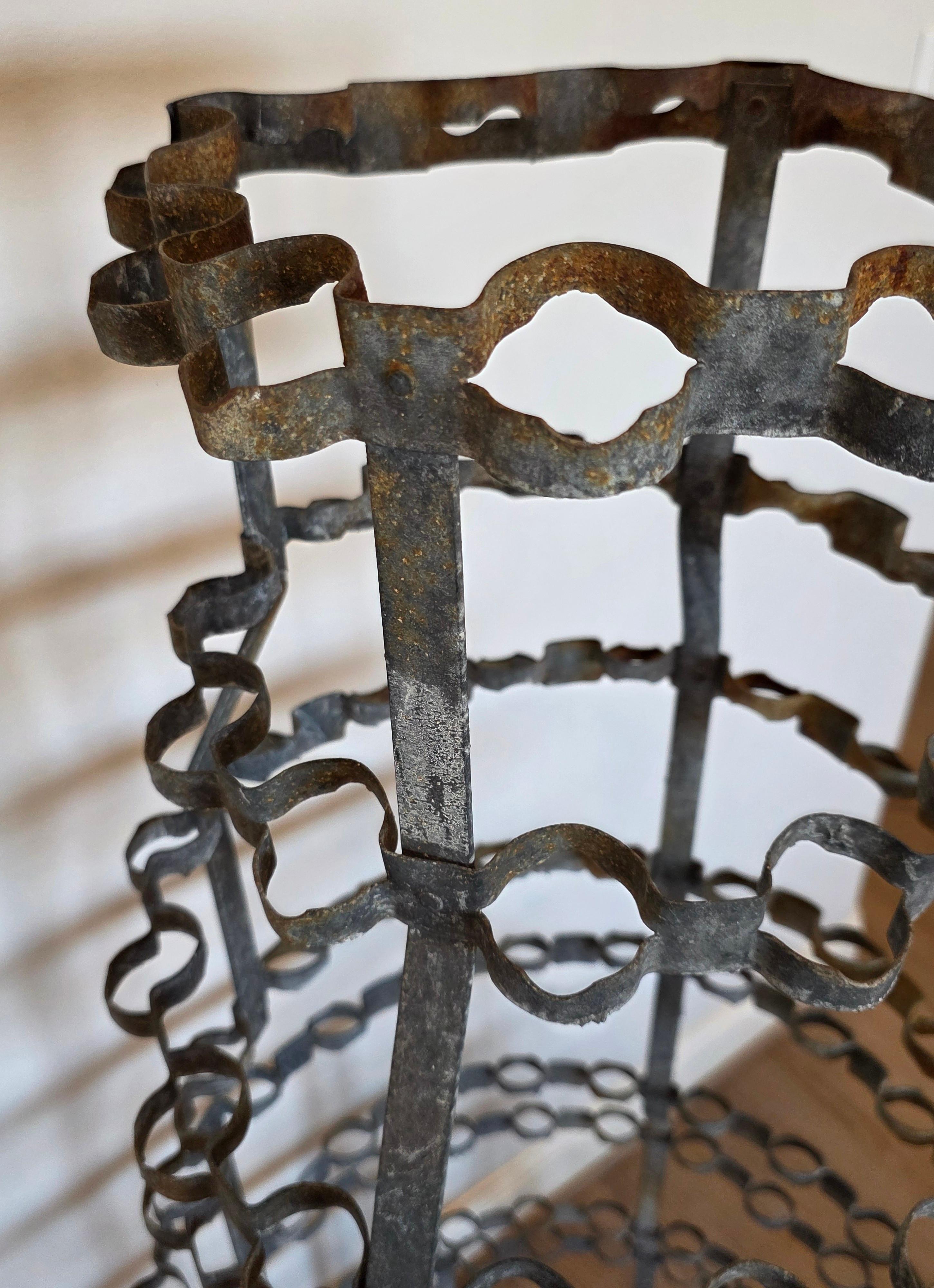 Large Antique French Wine Rack Bottle Drying Tree Sculptural Display For Sale 9