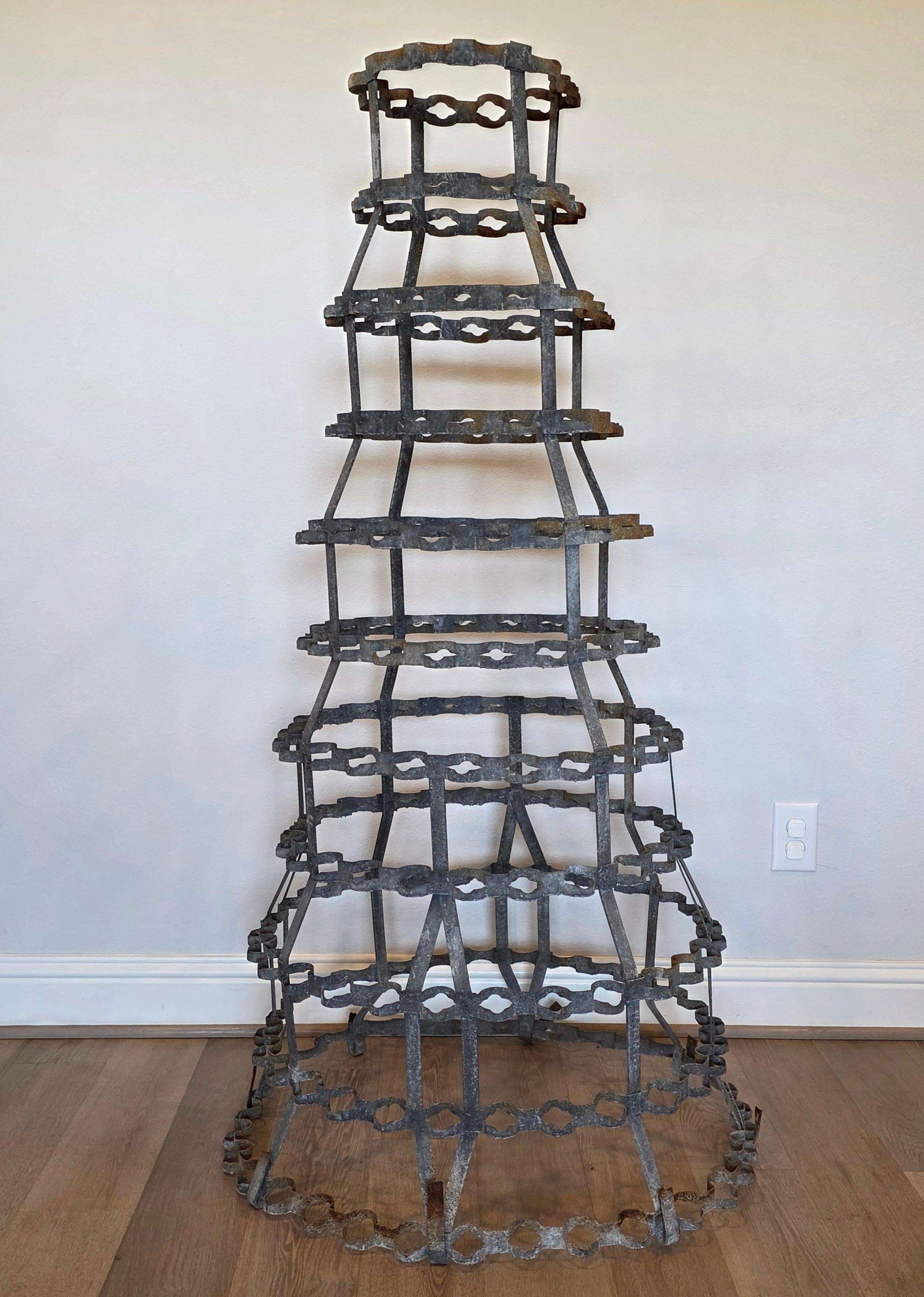 Large Antique French Wine Rack Bottle Drying Tree Sculptural Display For Sale 10