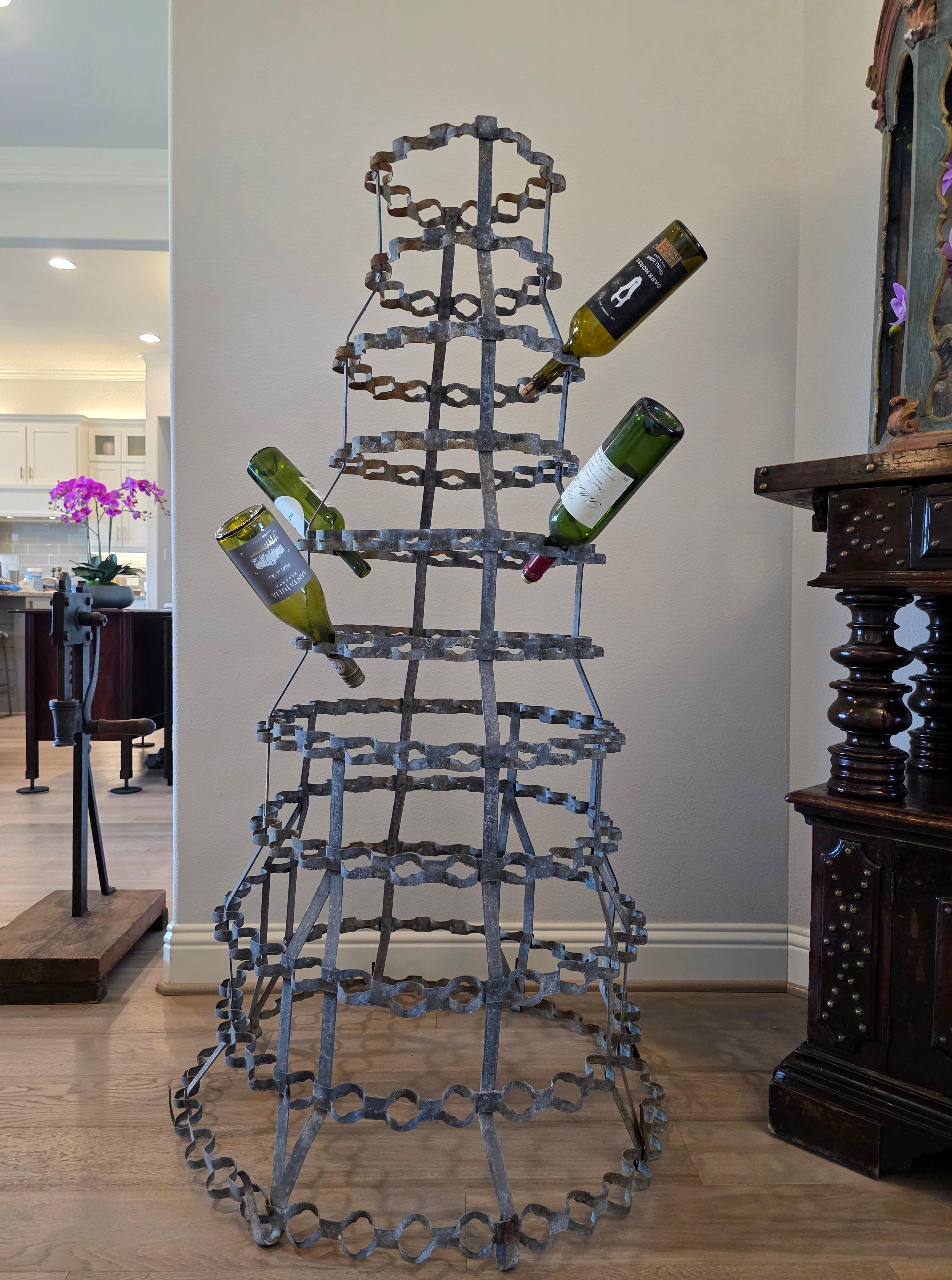 Large Antique French Wine Rack Bottle Drying Tree Sculptural Display For Sale 11