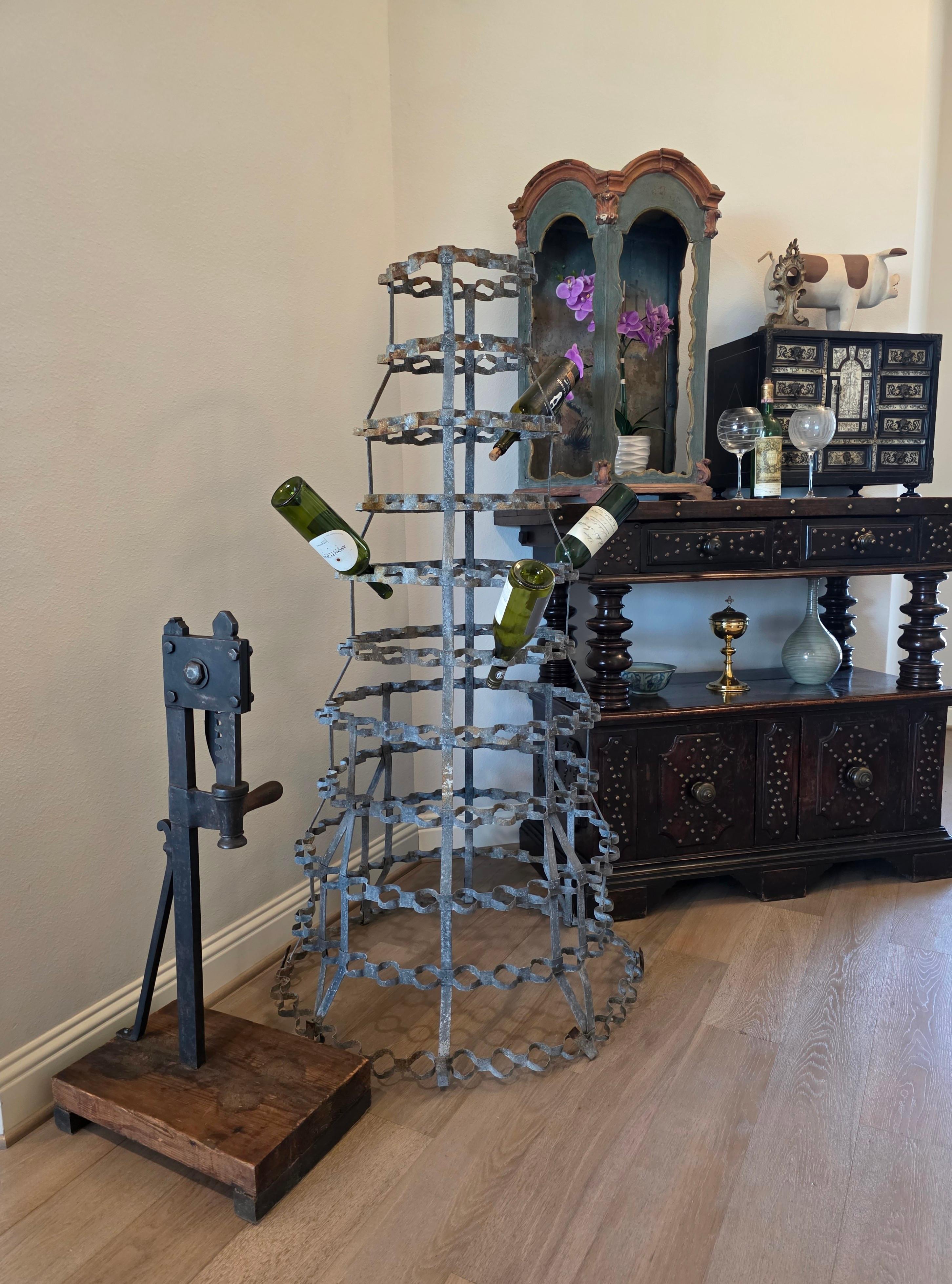 Large Antique French Wine Rack Bottle Drying Tree Sculptural Display For Sale 12
