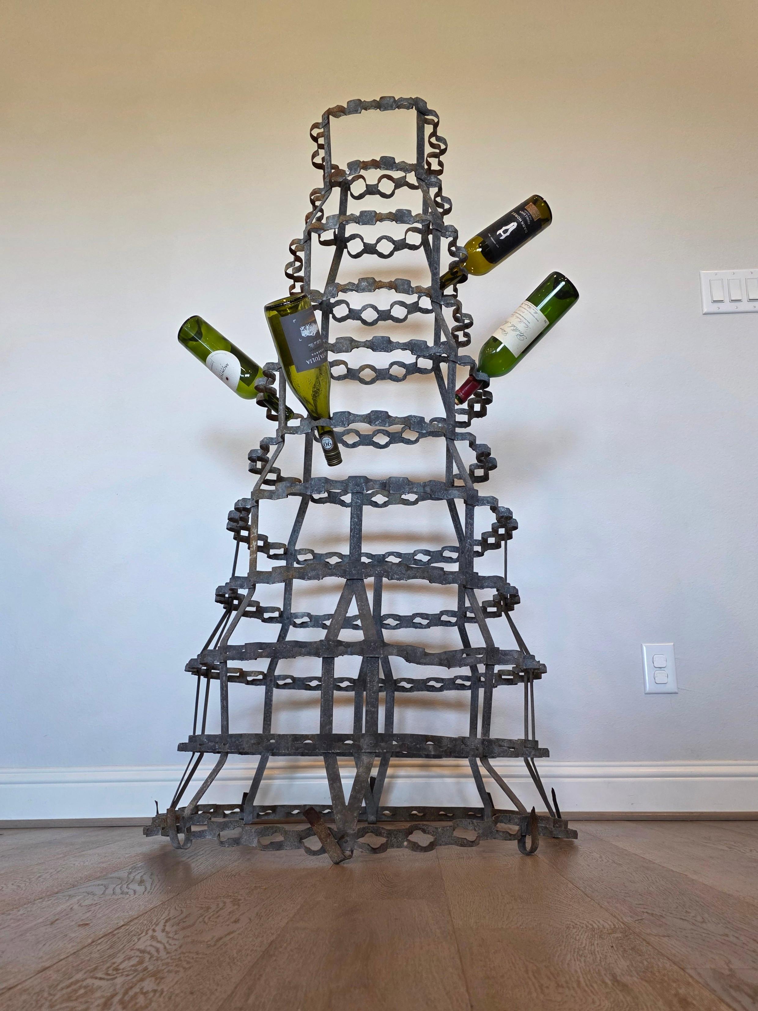 19th Century Large Antique French Wine Rack Bottle Drying Tree Sculptural Display For Sale
