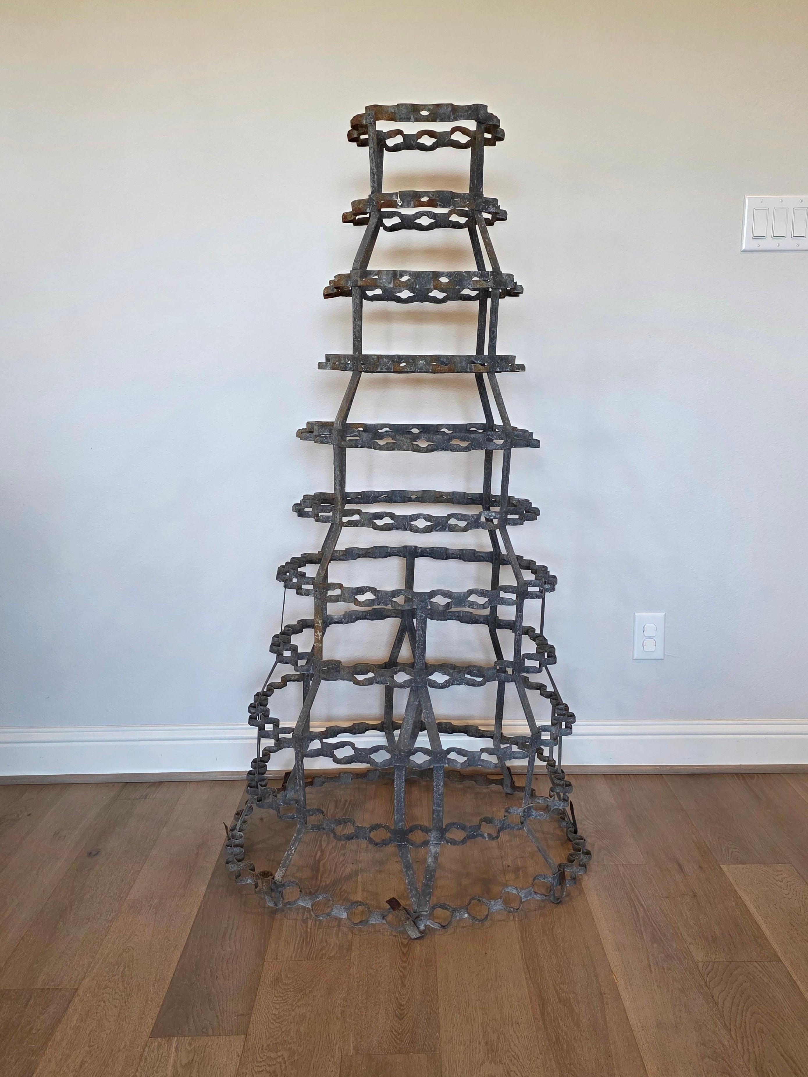 Large Antique French Wine Rack Bottle Drying Tree Sculptural Display For Sale 2