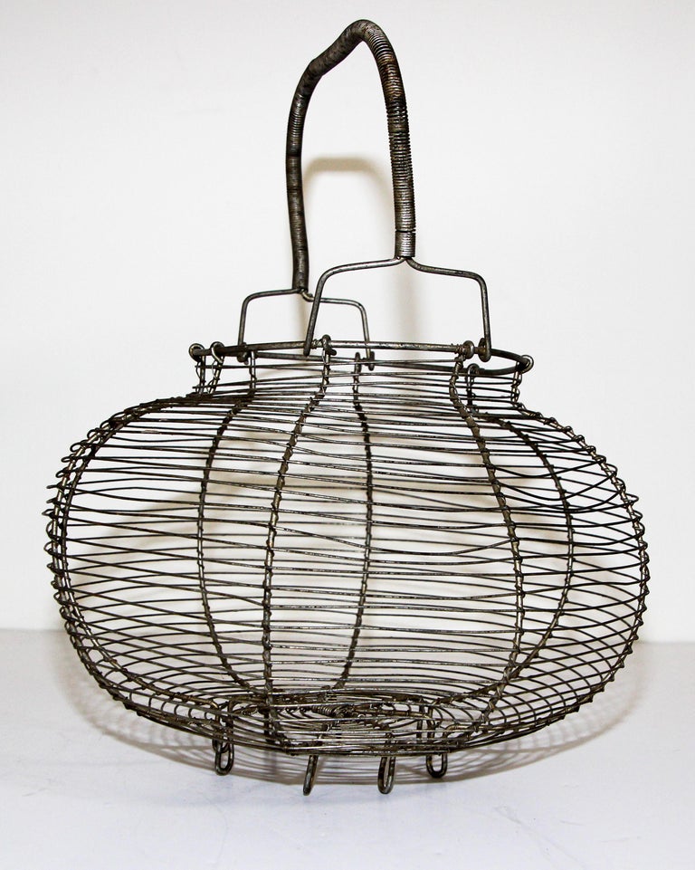 Large Antique French Wire Egg Basket, circa 1940 at 1stDibs vintage wire egg basket, antique