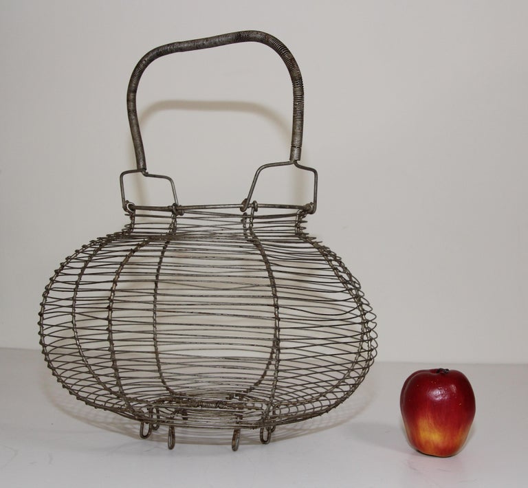 Large Antique French Wire Egg Basket, circa 1940 at 1stDibs vintage