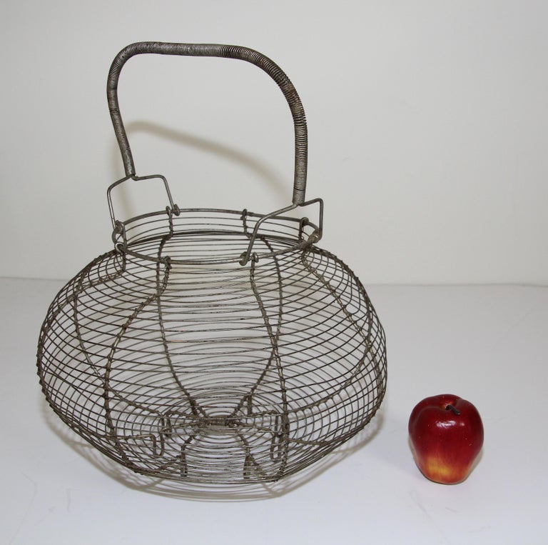 Large Antique French Wire Egg Basket, circa 1940 at 1stDibs vintage