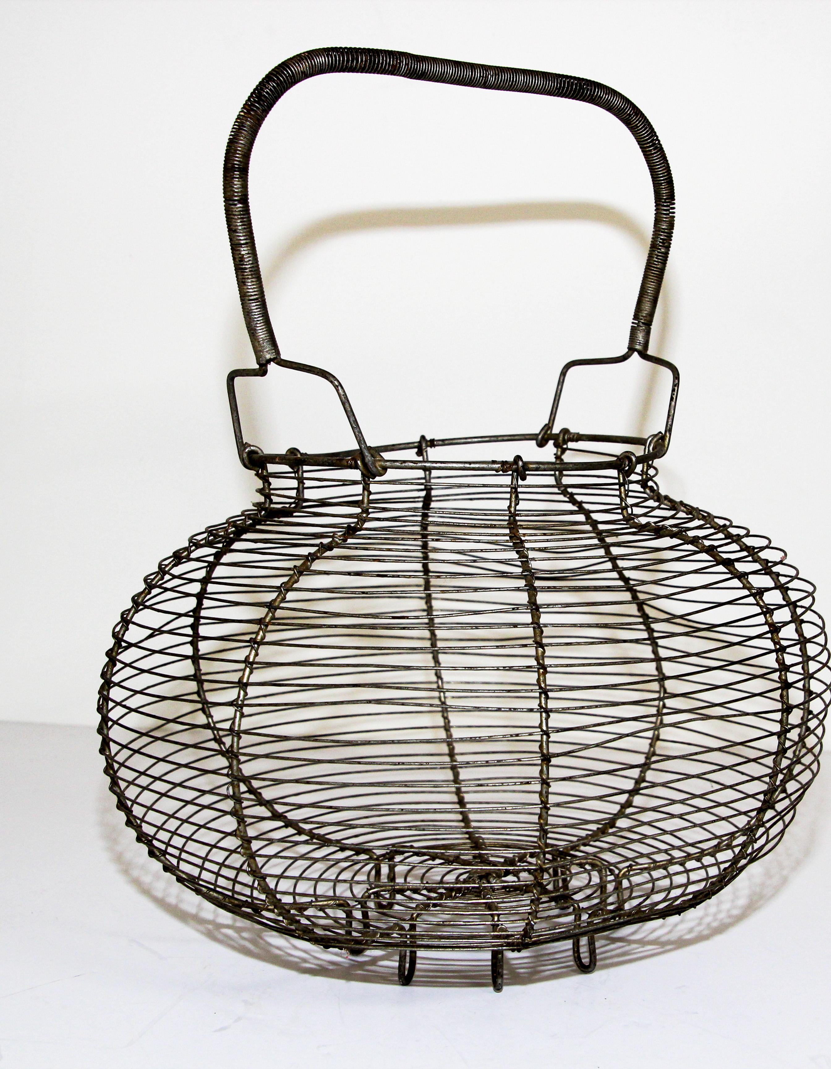 vintage wire egg basket