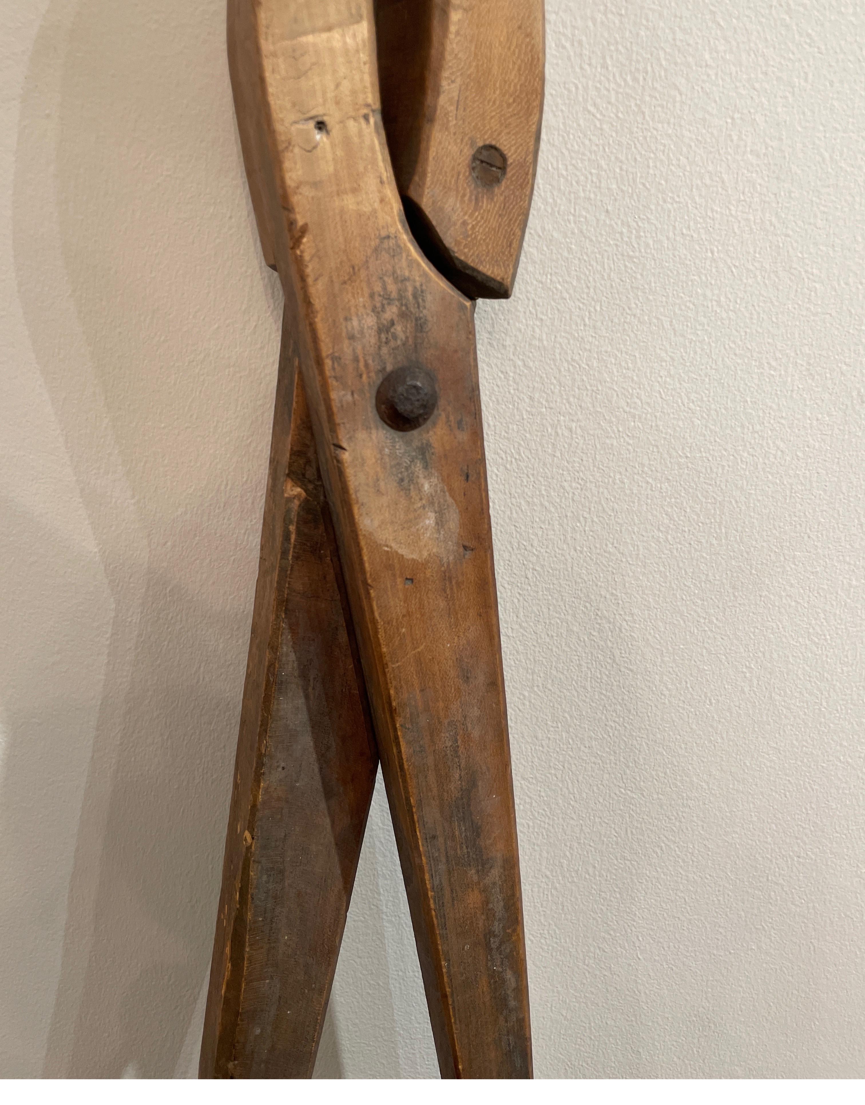 Large Antique French Wood Pliers For Sale 2