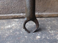 Large Antique French Wrought Iron Blow Poker, 18th Century