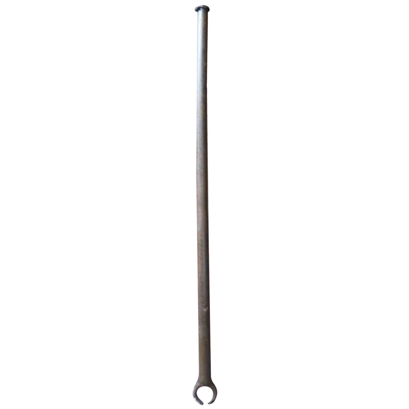 Large Antique French Wrought Iron Blow Poker, 18th Century For Sale