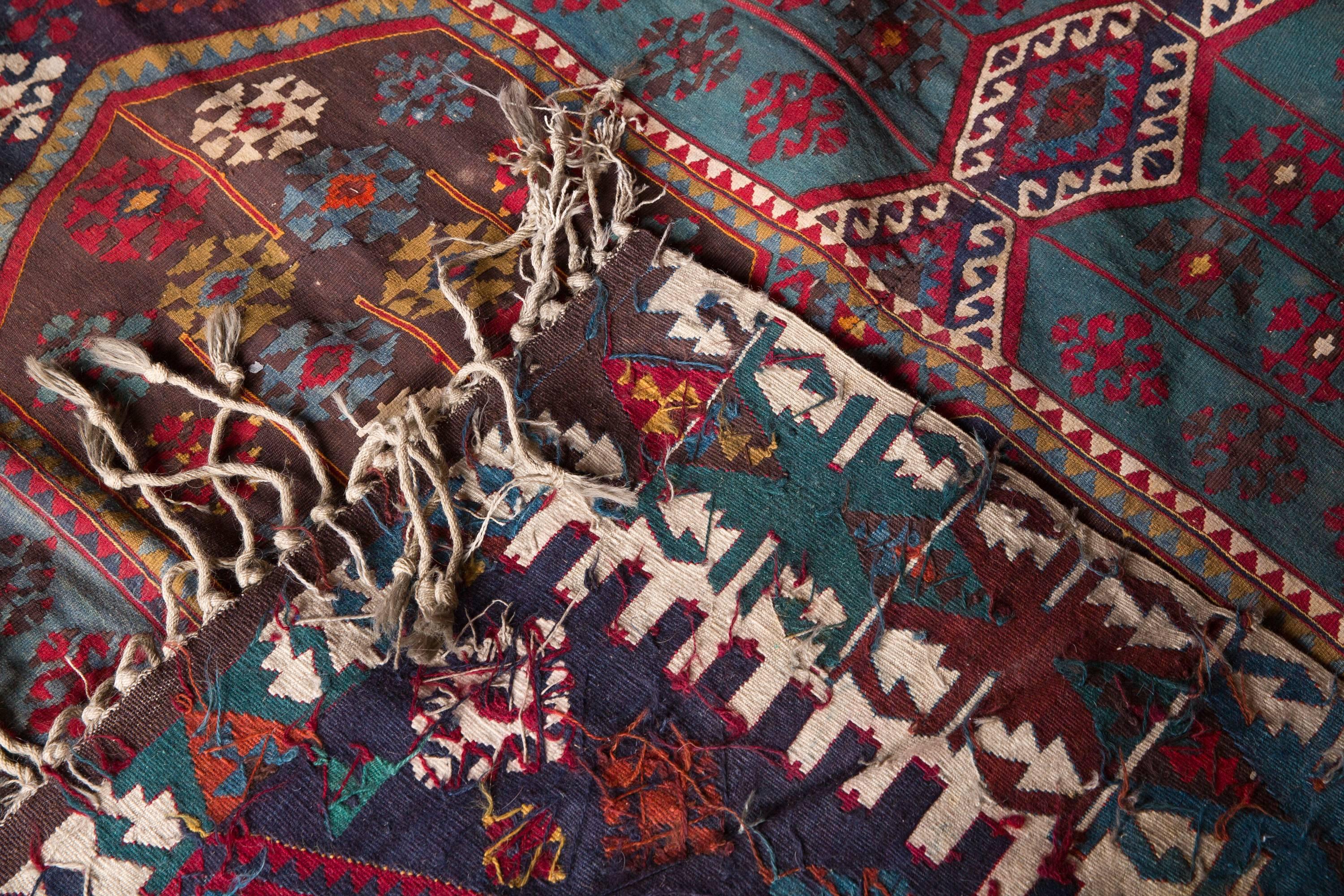Large Antique Gallery Carpet Turkish Kilim, circa 1900 4