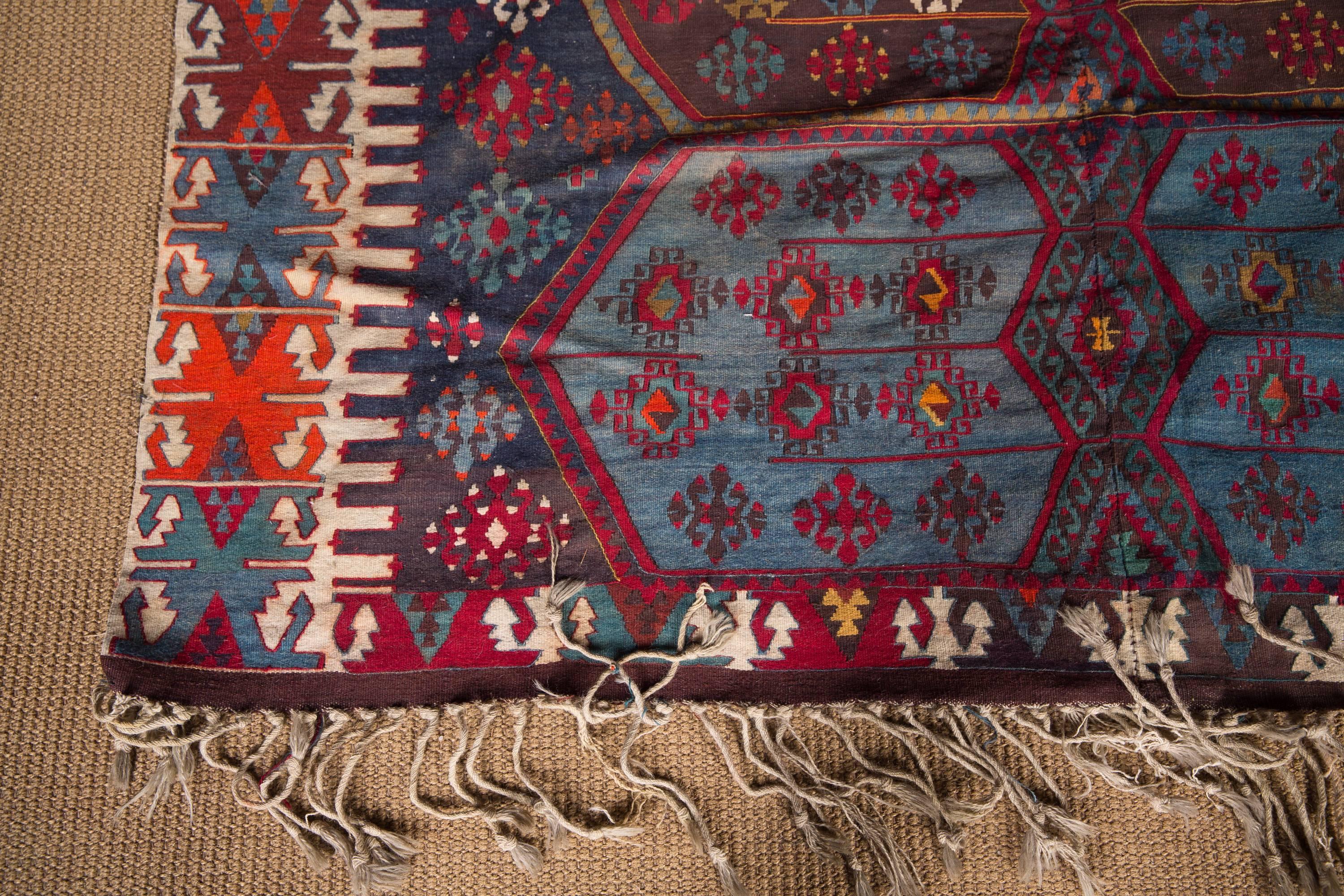 Large Antique Gallery Carpet Turkish Kilim, circa 1900 3