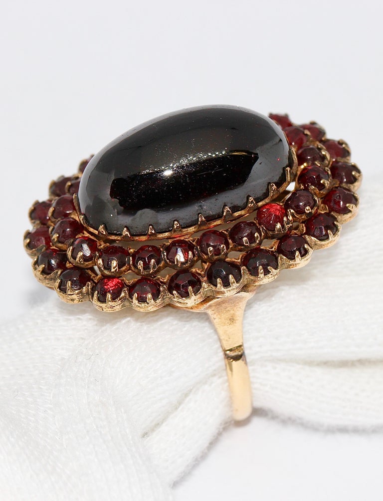 Large, Antique Ring, 14 Karat Gold, with Large Cabochon at