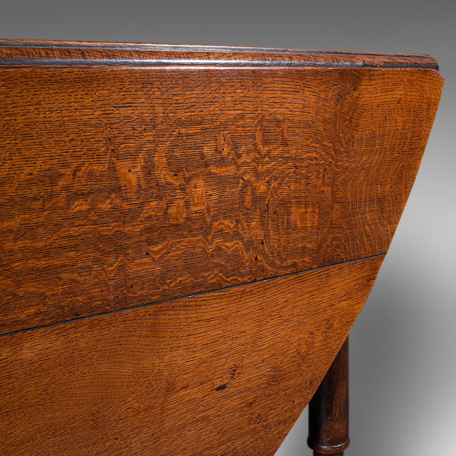 Large Antique Gate-Leg Table, English, Oak, Folding, Occasional, Victorian, 1900 6