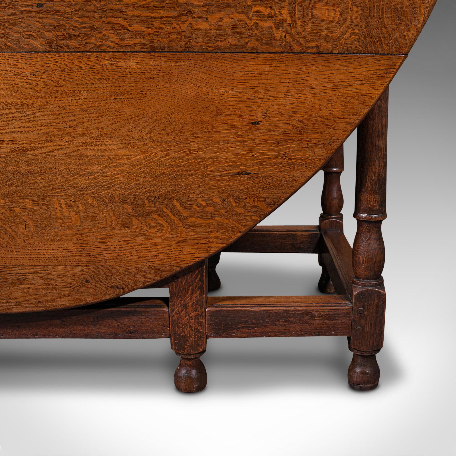 Large Antique Gate-Leg Table, English, Oak, Folding, Occasional, Victorian, 1900 7