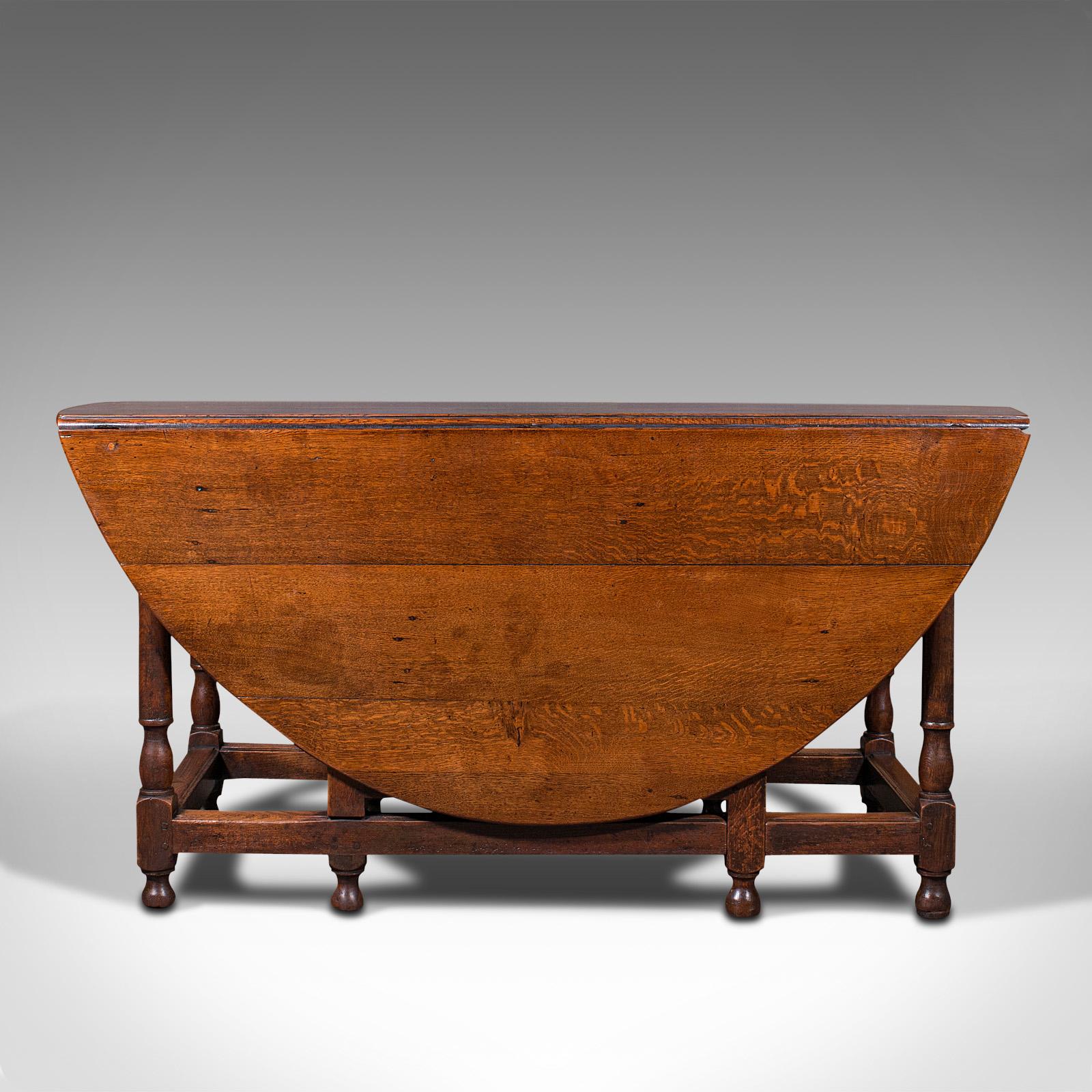 Large Antique Gate-Leg Table, English, Oak, Folding, Occasional, Victorian, 1900 In Good Condition In Hele, Devon, GB