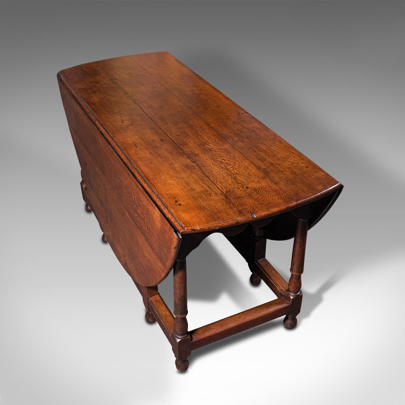 Large Antique Gate-Leg Table, English, Oak, Folding, Occasional, Victorian, 1900 2