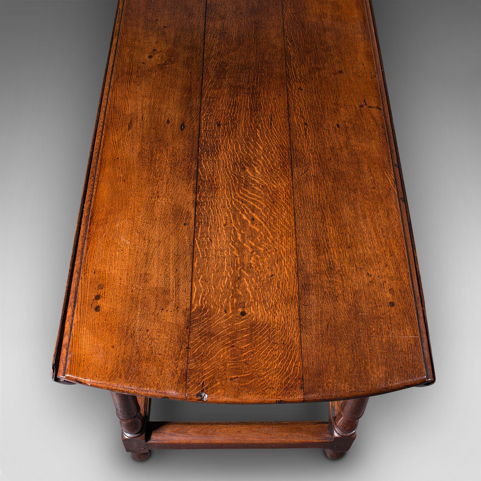 Large Antique Gate-Leg Table, English, Oak, Folding, Occasional, Victorian, 1900 4