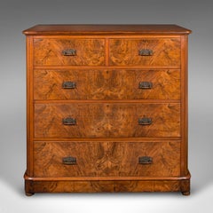Large Antique Gentleman's Tallboy, English, Walnut, Chest of Drawers, Victorian