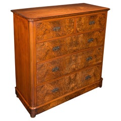 Large Antique Gentleman's Tallboy, English, Walnut, Chest of Drawers, Victorian