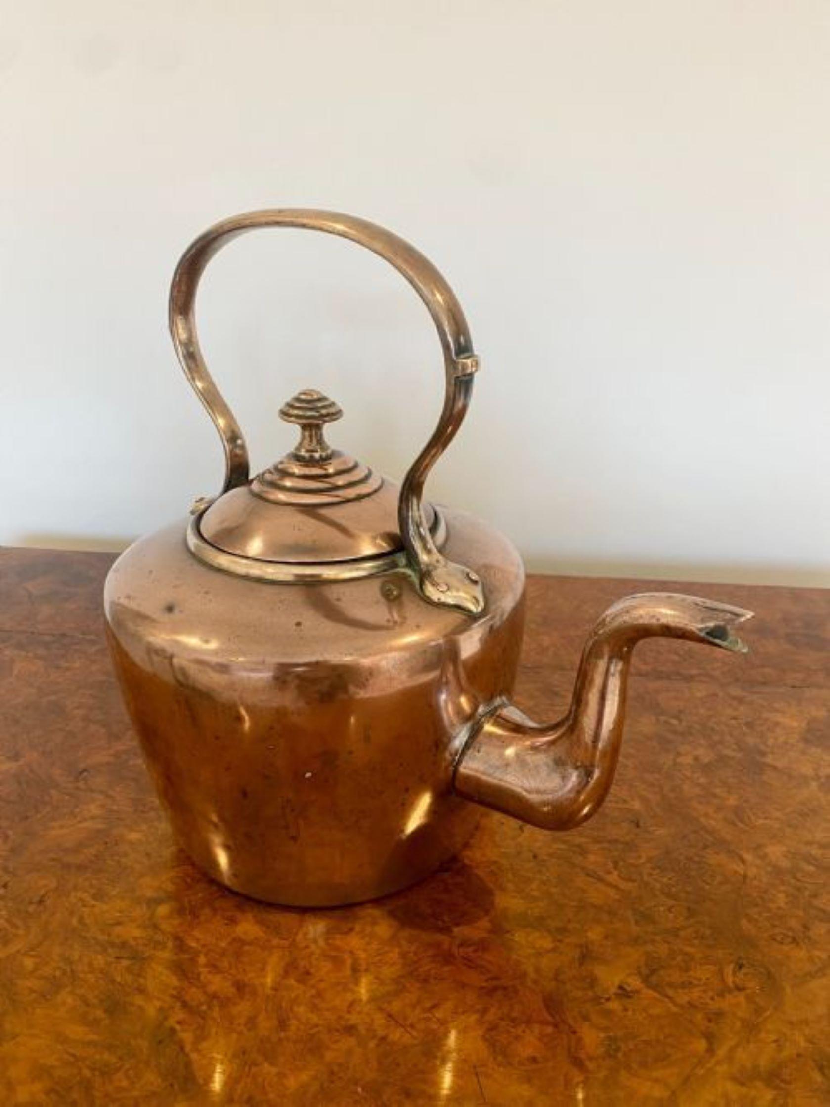 Large Antique George III Copper Kettle In Good Condition For Sale In Ipswich, GB