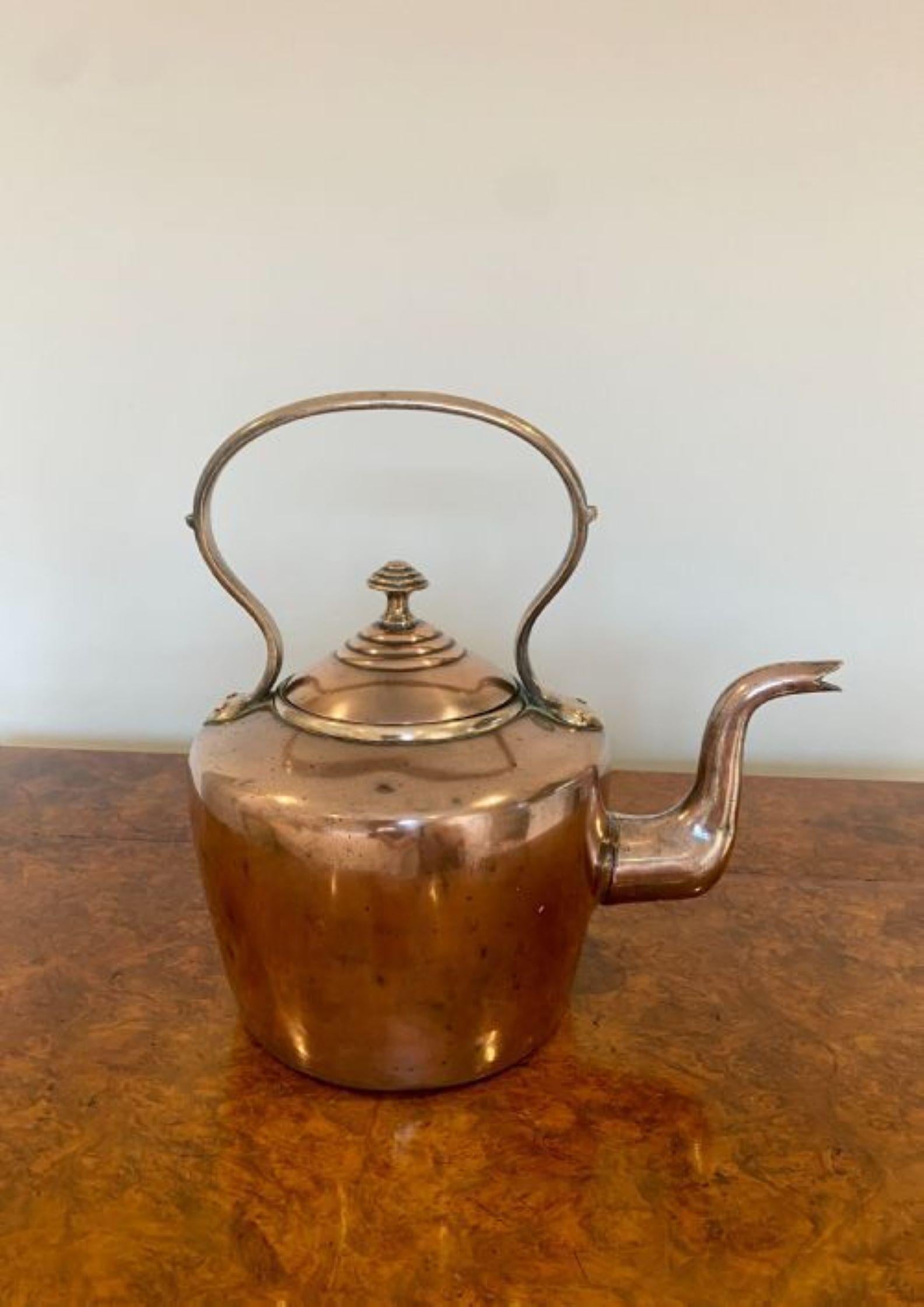 Large Antique George III Copper Kettle For Sale 1