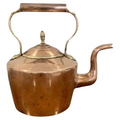Large antique George III copper kettle