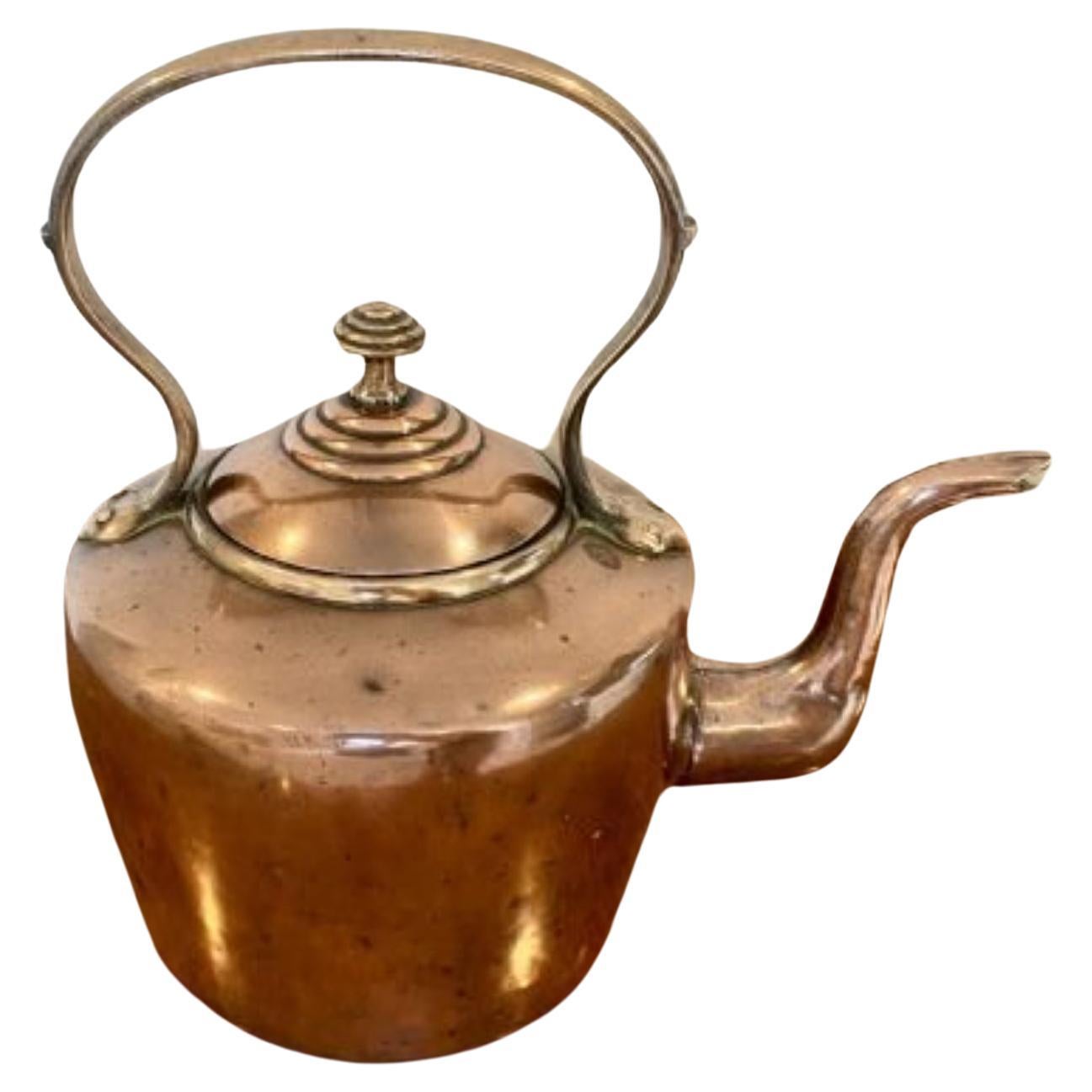 Large Antique George III Copper Kettle