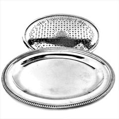 Large Antique George III Paul Storr Meat Serving Platter & Mazarine, 1810-1811