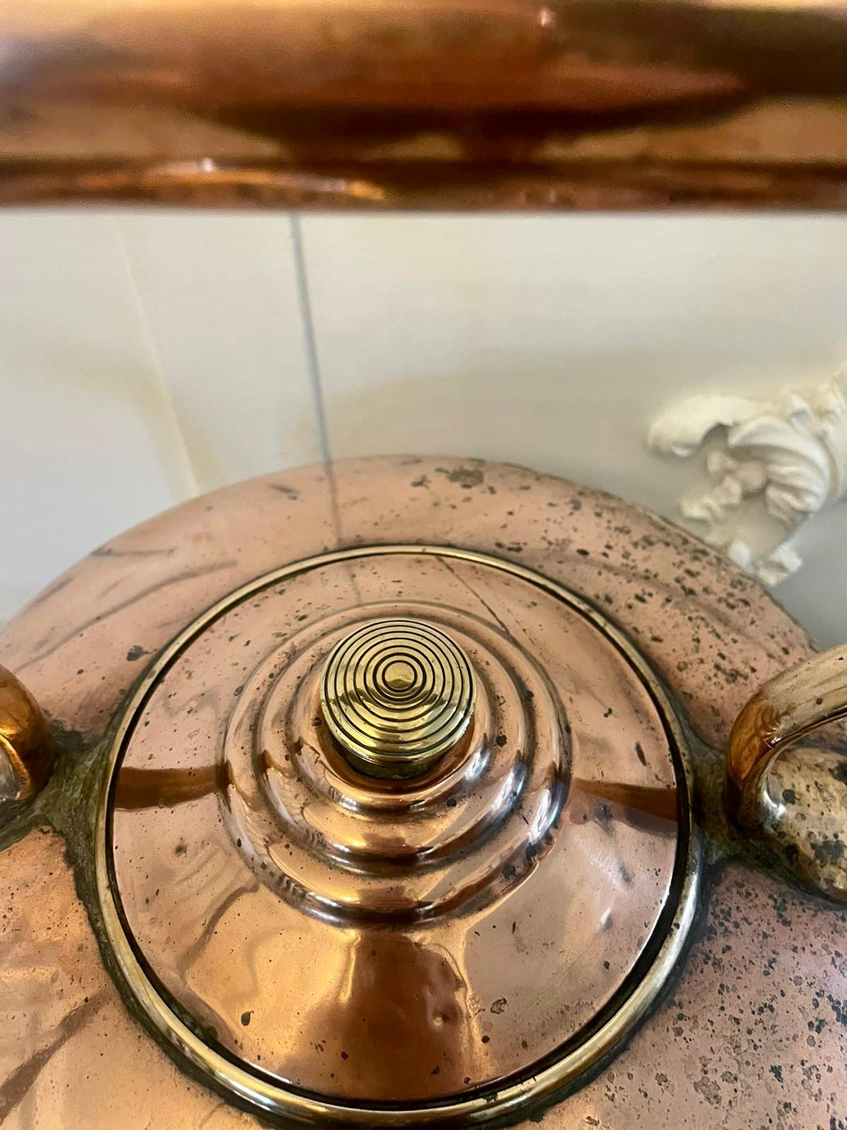 Gran tetera antigua de cobre de calidad Jorge III Cobre en venta