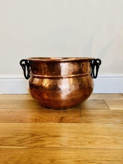 Large antique George III quality copper pot