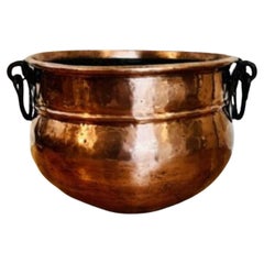 Large antique George III quality copper pot 