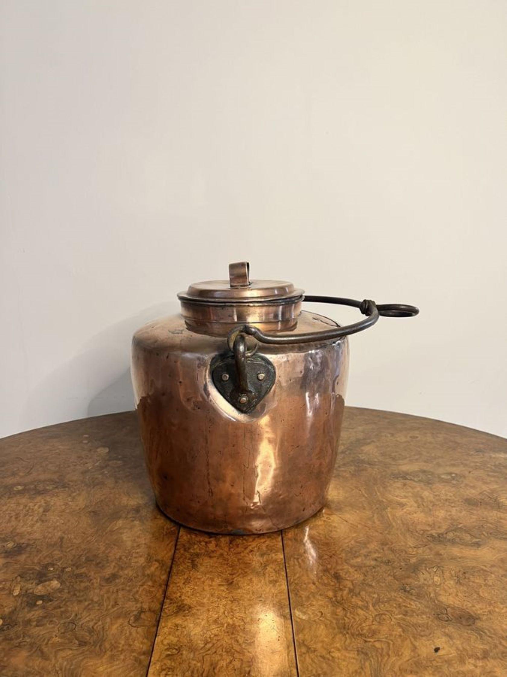 Large antique George III quality hanging copper water urn For Sale 1