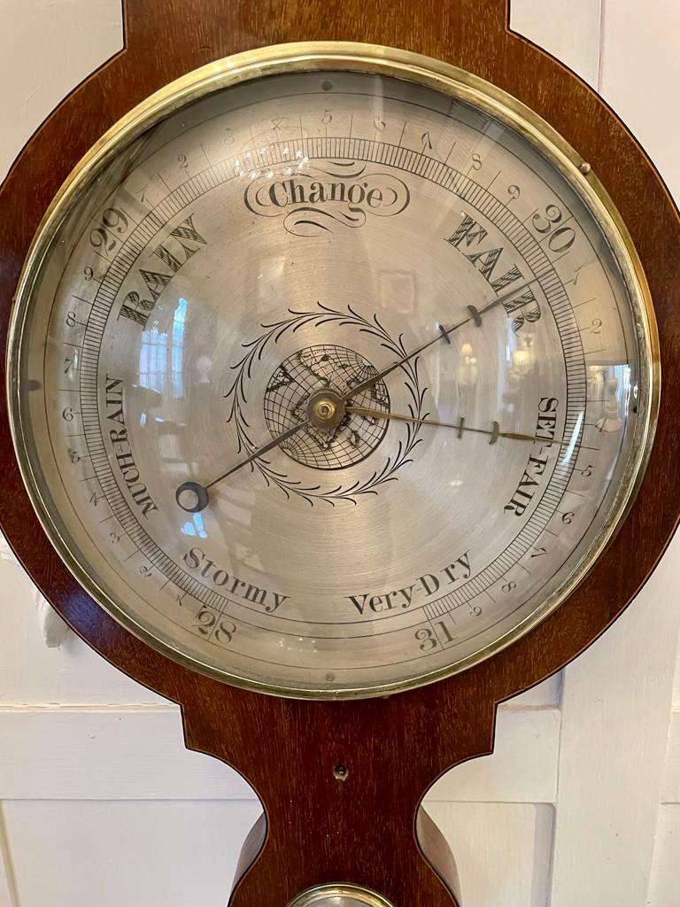 19th Century Large Antique George III Quality Mahogany Banjo Barometer For Sale