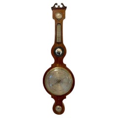 Großes antikes Banjo-Barometer aus Mahagoni in George-III-Qualität