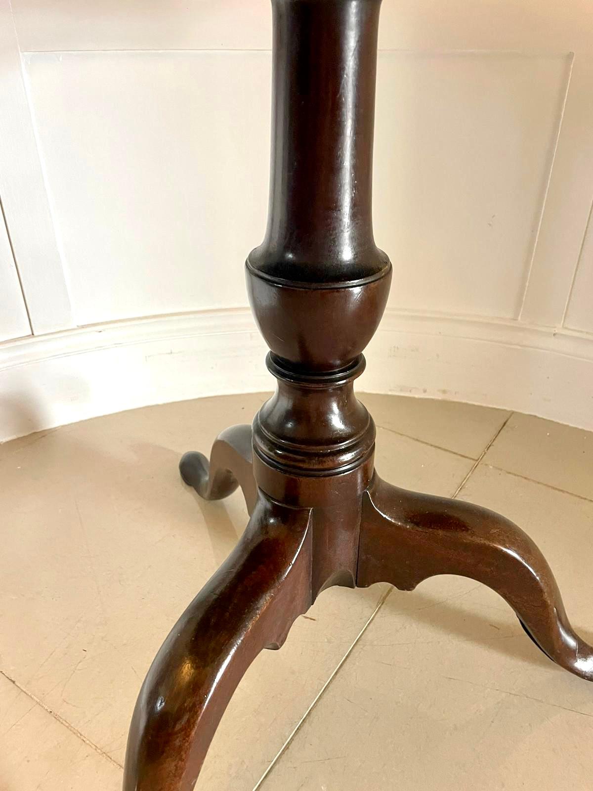 Large Antique George III Quality Mahogany Tripod Table  For Sale 2
