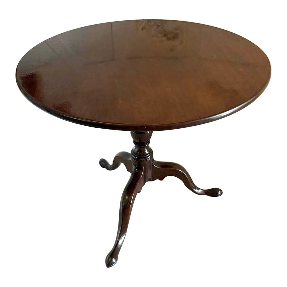 Gran Mesa Trípode Antigua de Caoba de Calidad Jorge III