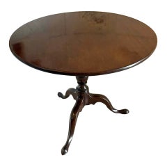 Gran Mesa Trípode Antigua de Caoba de Calidad Jorge III