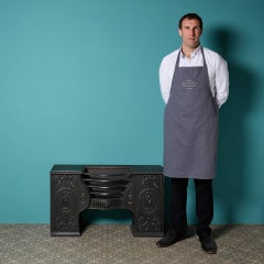 Grande grille de poêle ancienne en fonte de style George III